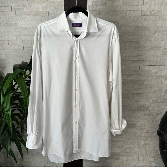 RALPH LAUREN Luxury Purple Label Italy 100% Cotton Dress Shirt Size 16 1/2 - Picture 2 of 9